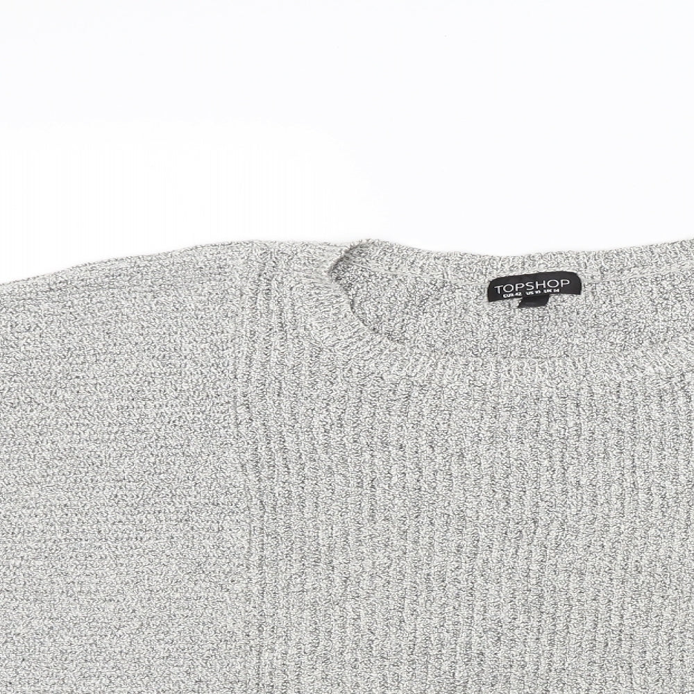 Topshop Womens Grey  Knit Pullover Jumper Size 14