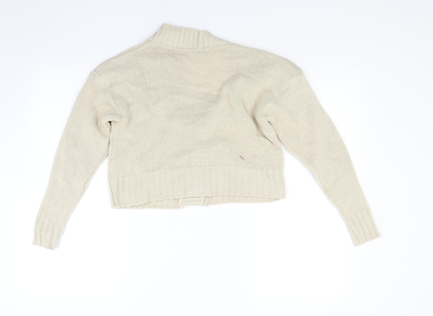 PRETTYLITTLETHING Womens Beige  Knit Cardigan Jumper Size S
