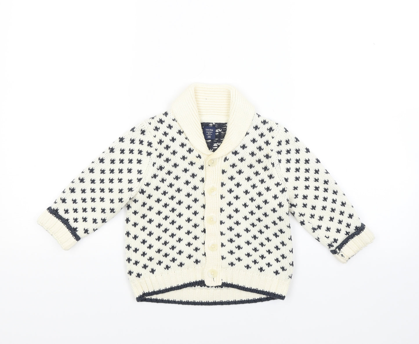 Gap Boys White  Knit Cardigan Jumper Size 18-24 Months