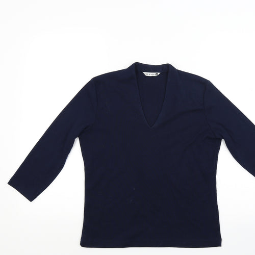 Viz a Viz Womens Blue  Knit Pullover Jumper Size 10