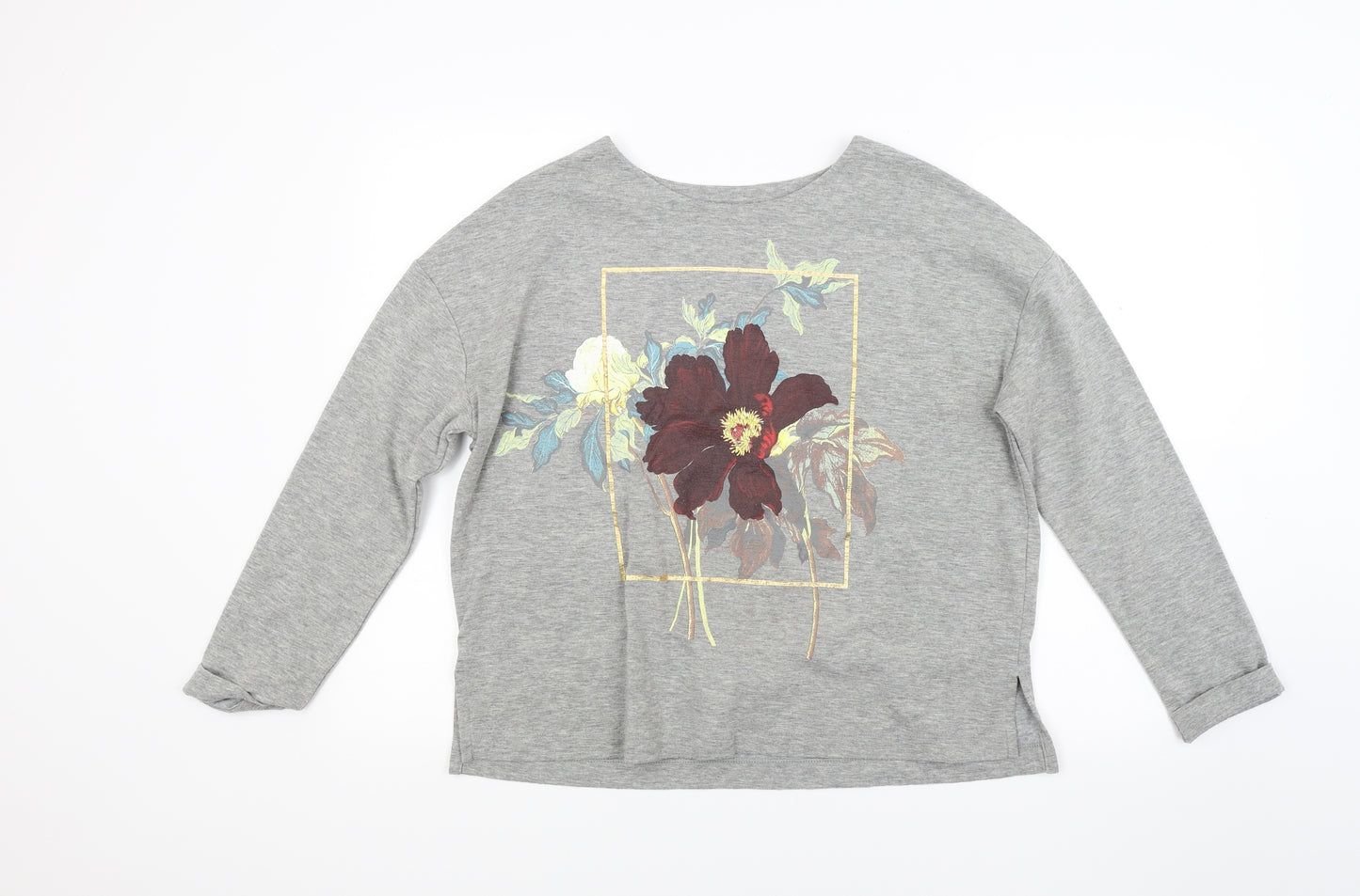 Marks and Spencer Womens Grey Floral  Pullover Sweatshirt Size 12
