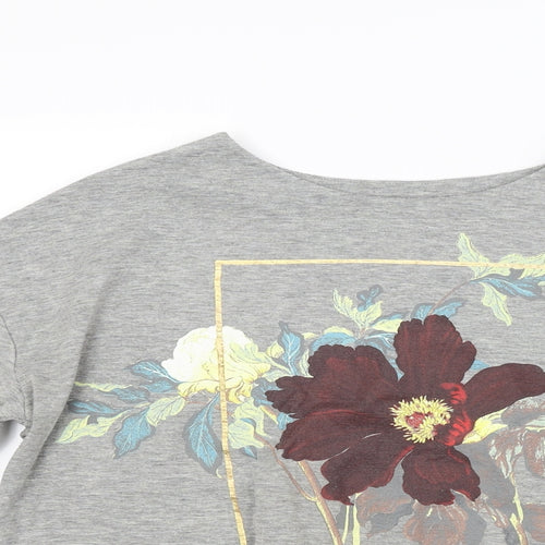Marks and Spencer Womens Grey Floral  Pullover Sweatshirt Size 12