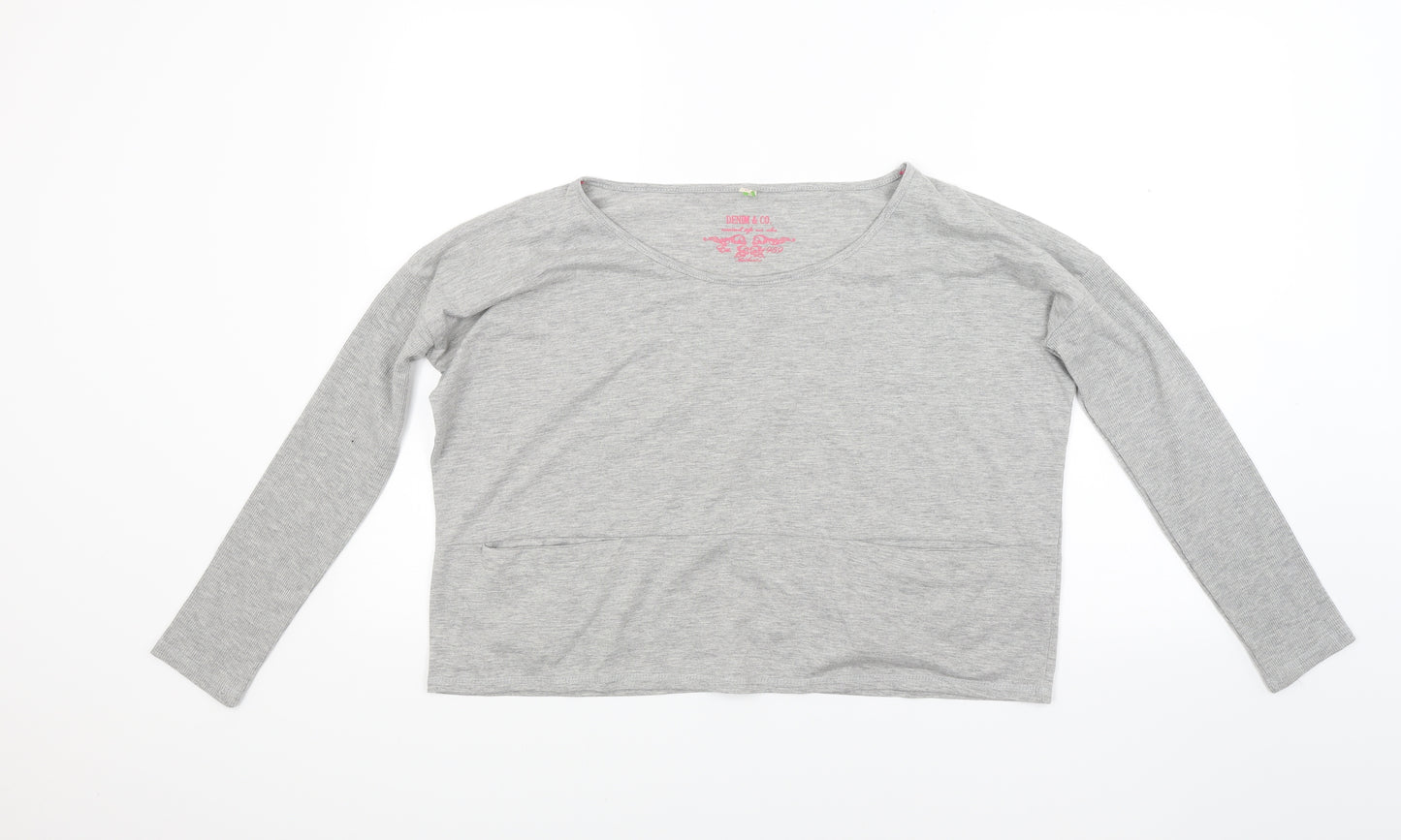 Primark Womens Grey  Jacquard Pullover Sweatshirt Size 14