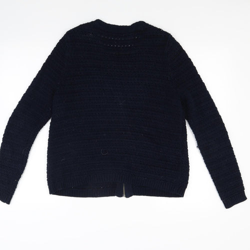 Marks and Spencer Womens Blue  Knit Full Zip Jumper Size 14