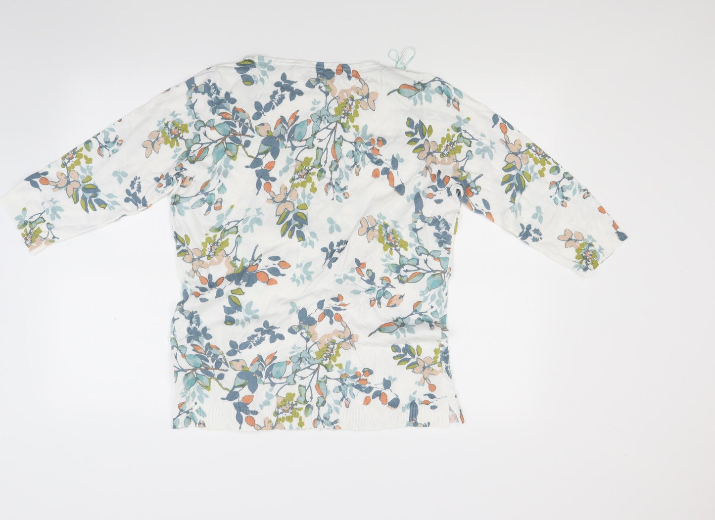 Per Una Womens White Floral Knit Pullover Jumper Size 16