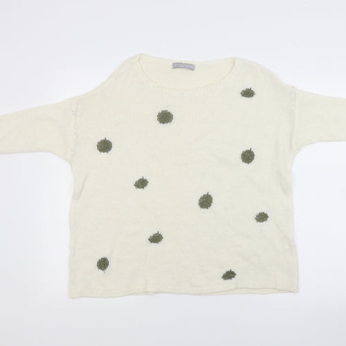 LV clothing Womens White  Knit Pullover Jumper Size L