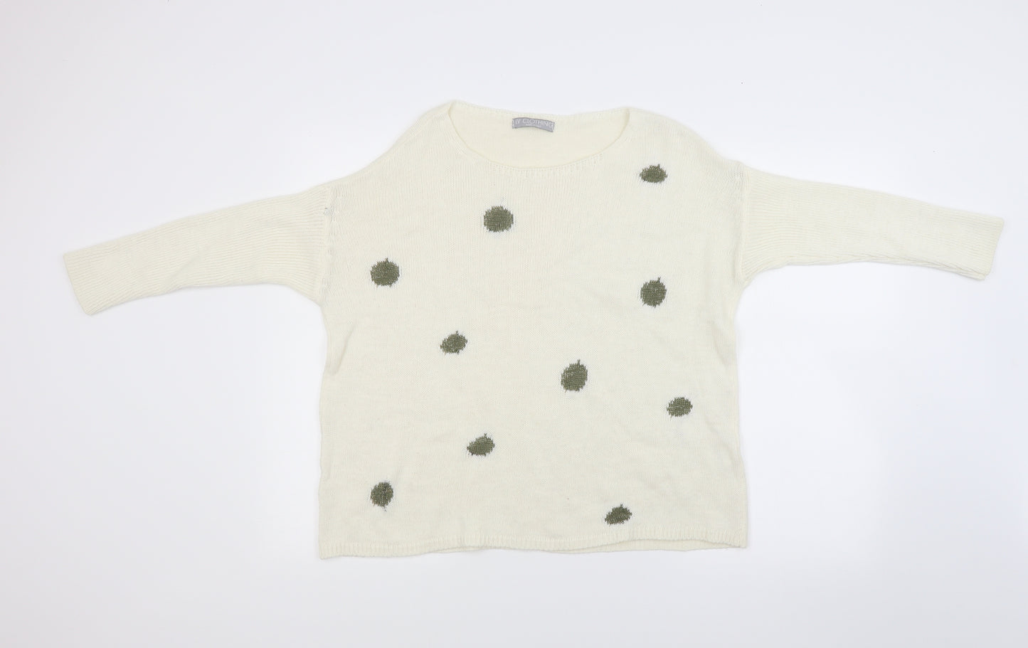 LV clothing Womens White  Knit Pullover Jumper Size L