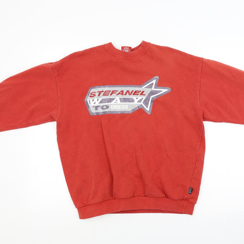 Stefanel Girls Orange  Jacquard Pullover Sweatshirt Size 10 Years
