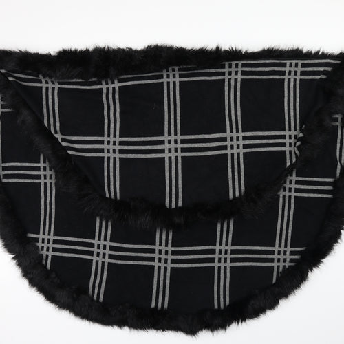 Preworn Womens Black Check  Jacket Poncho One Size  - shoulder jacket