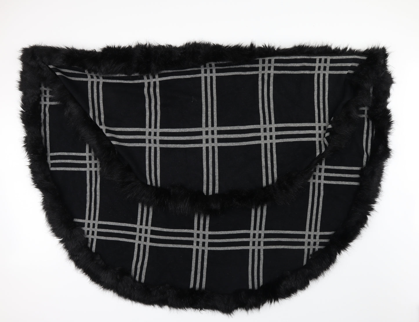 Preworn Womens Black Check  Jacket Poncho One Size  - shoulder jacket
