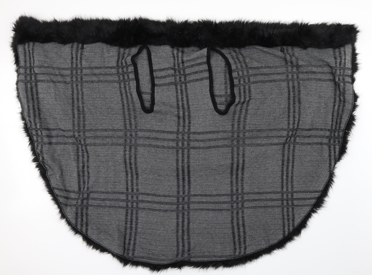 Preworn Womens Black Check  Jacket Poncho One Size  - shoulder jacket