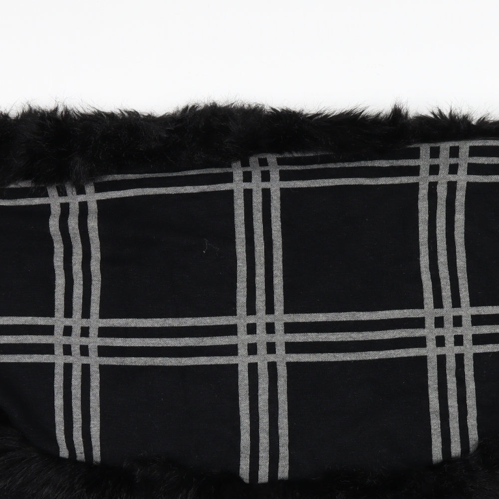 Preworn Womens Black Check  Jacket Poncho One Size  - shoulder jacket