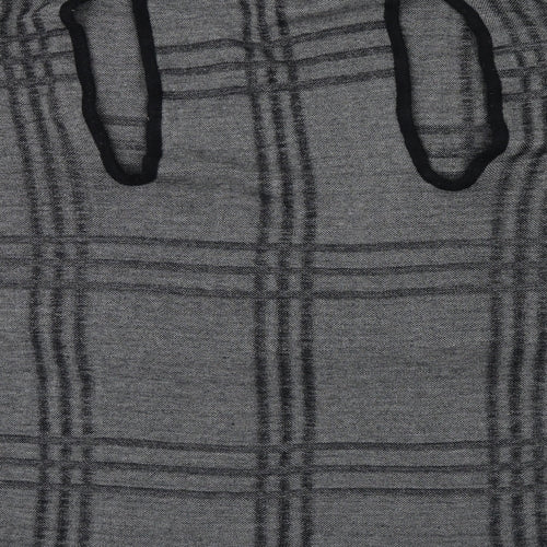 Preworn Womens Black Check  Jacket Poncho One Size  - shoulder jacket