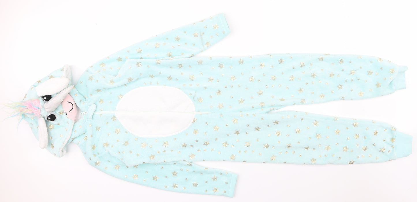 YD Girls Green Colourblock  Top Bodysuit Size 11-12 Years  - Unicorn Onesie