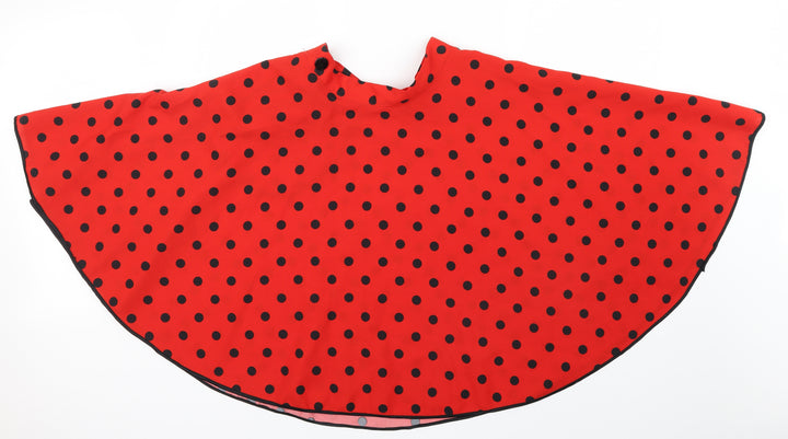 FUNNY FASHION Womens Red Polka Dot  Swing Skirt One Size