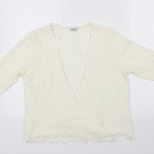 text Womens Ivory   Wrap Jumper Size L