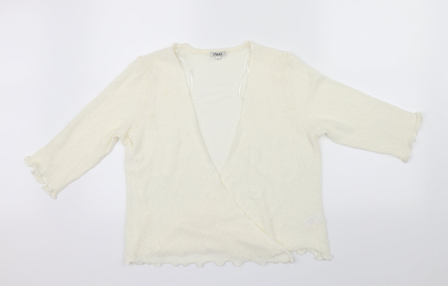 text Womens Ivory   Wrap Jumper Size L