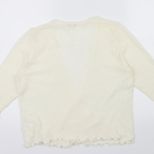 text Womens Ivory   Wrap Jumper Size L