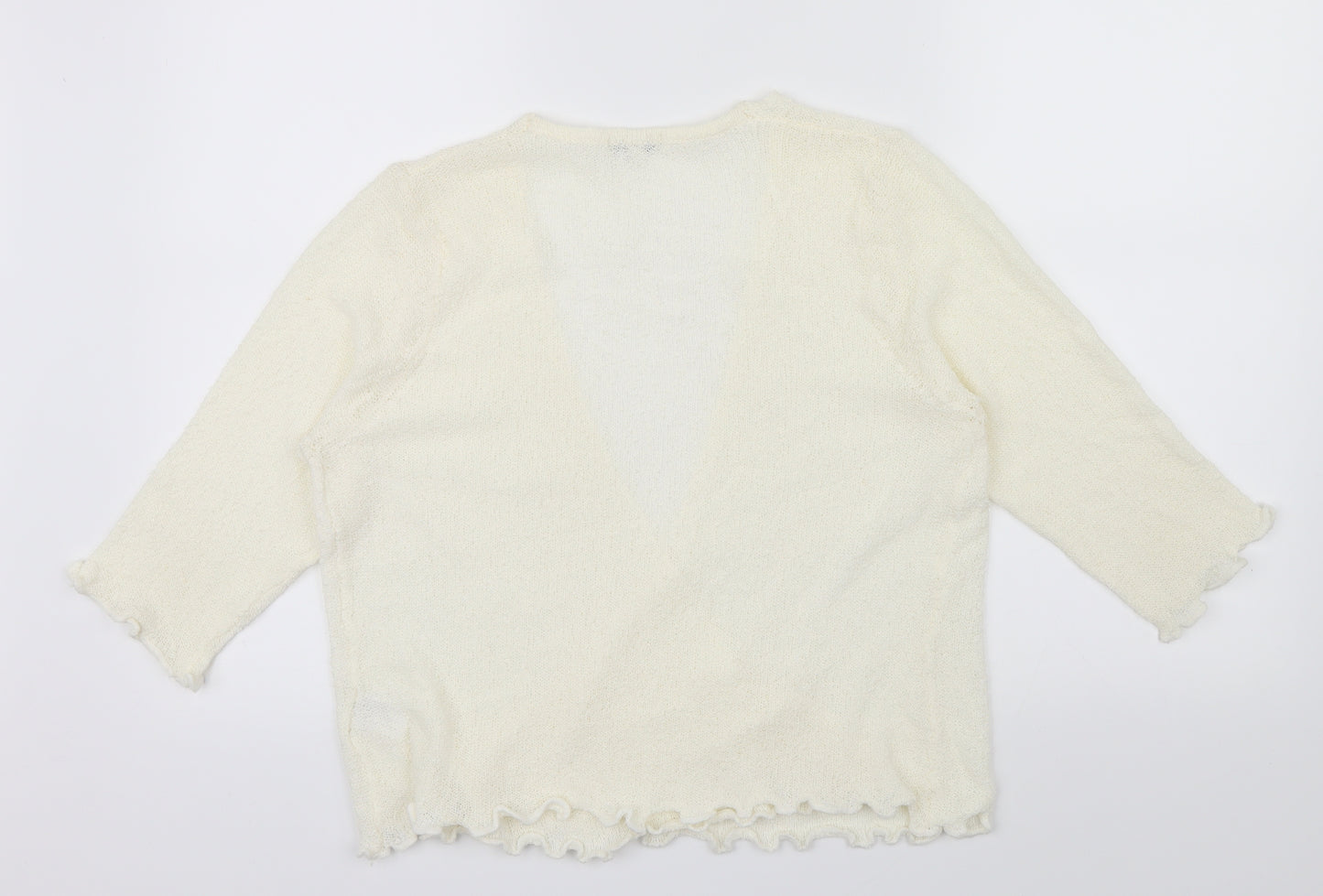 text Womens Ivory   Wrap Jumper Size L
