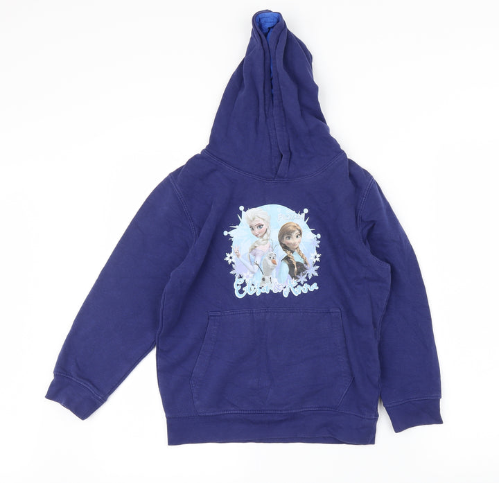 Preworn Girls Blue Pullover Hoodie Size 7-8 Years