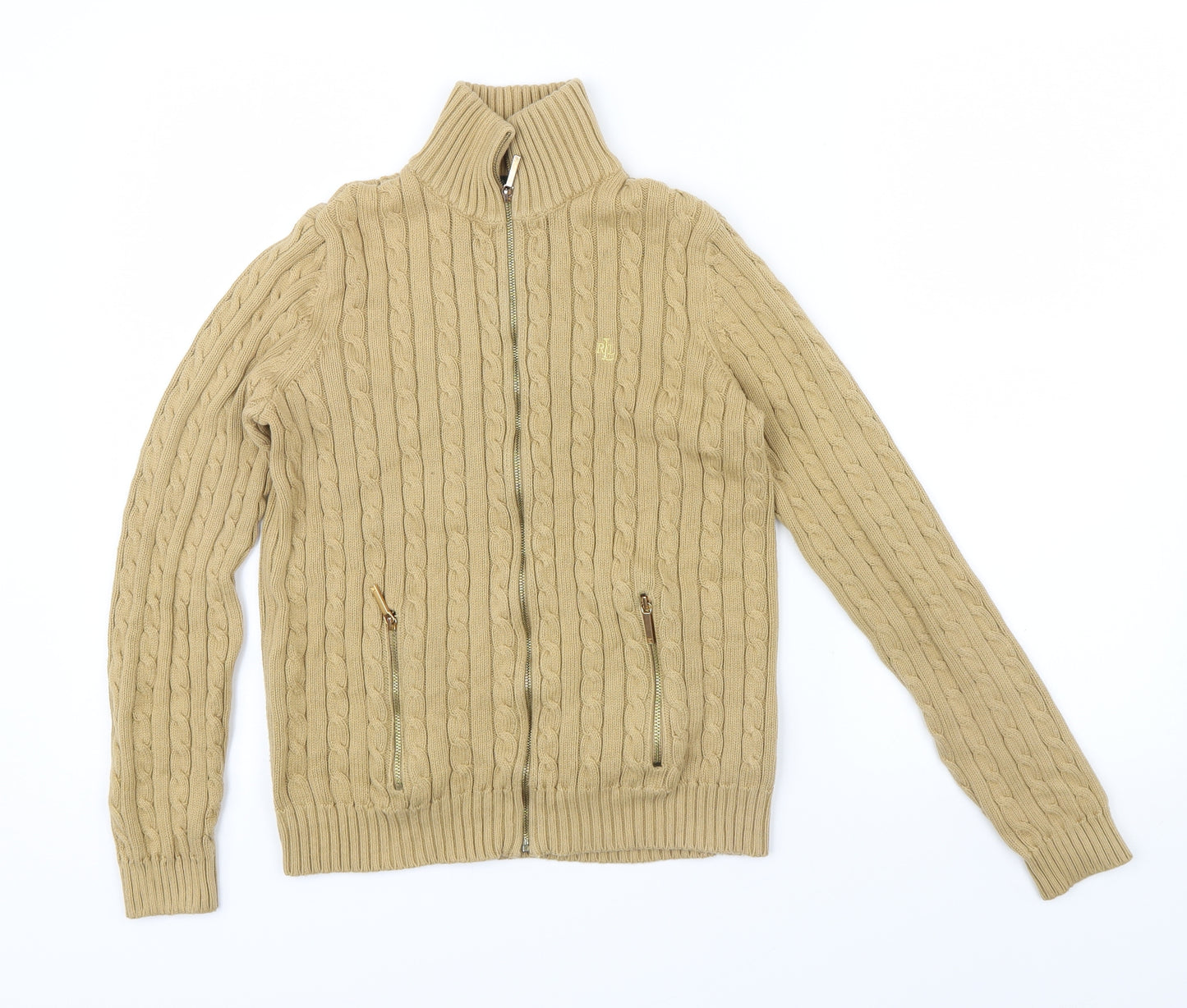Ralph Lauren Womens Yellow   Cardigan Jumper Size S  - Embroidered