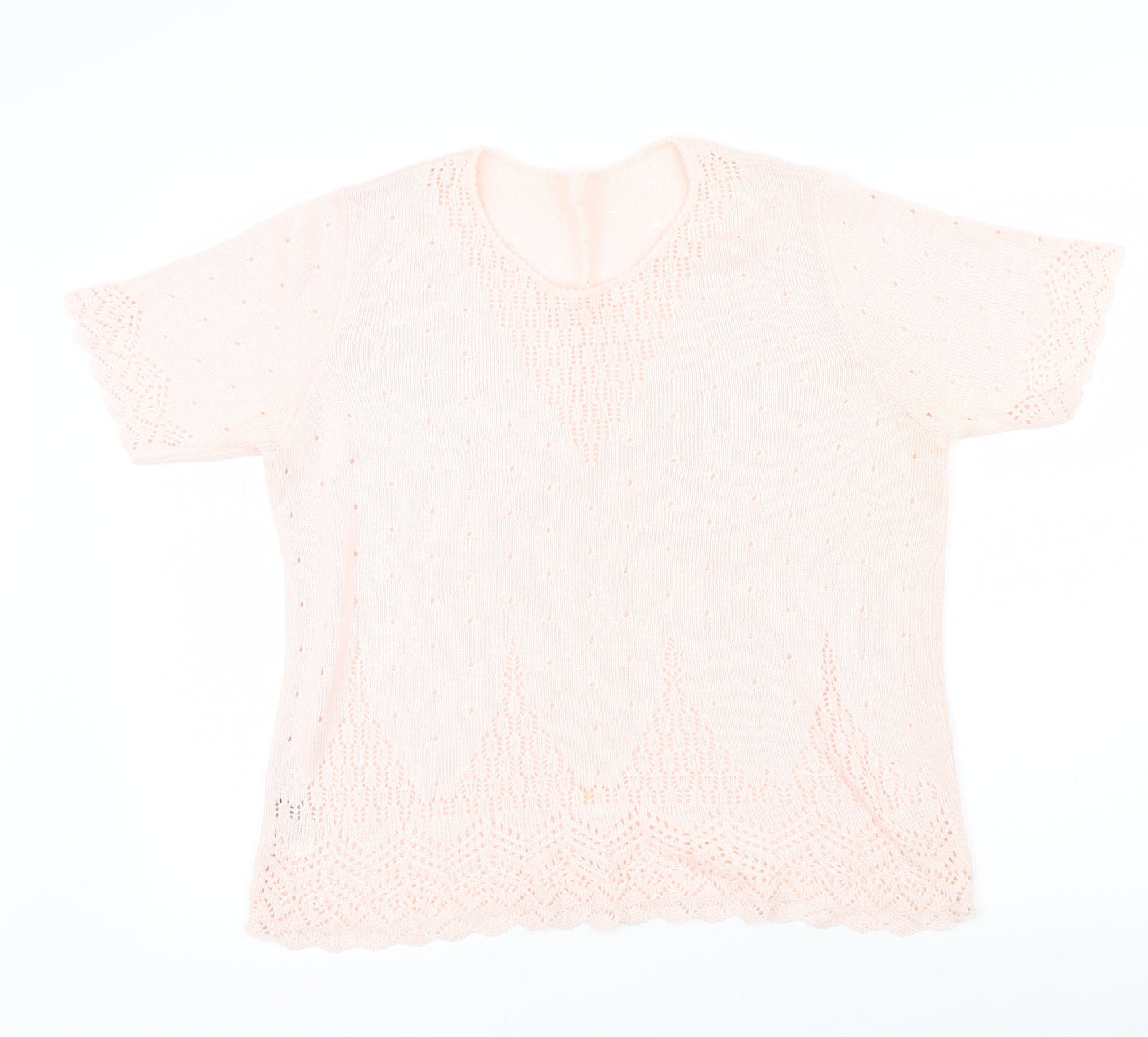 M&S Womens Pink   Pullover Jumper Size 16  - Embroidered