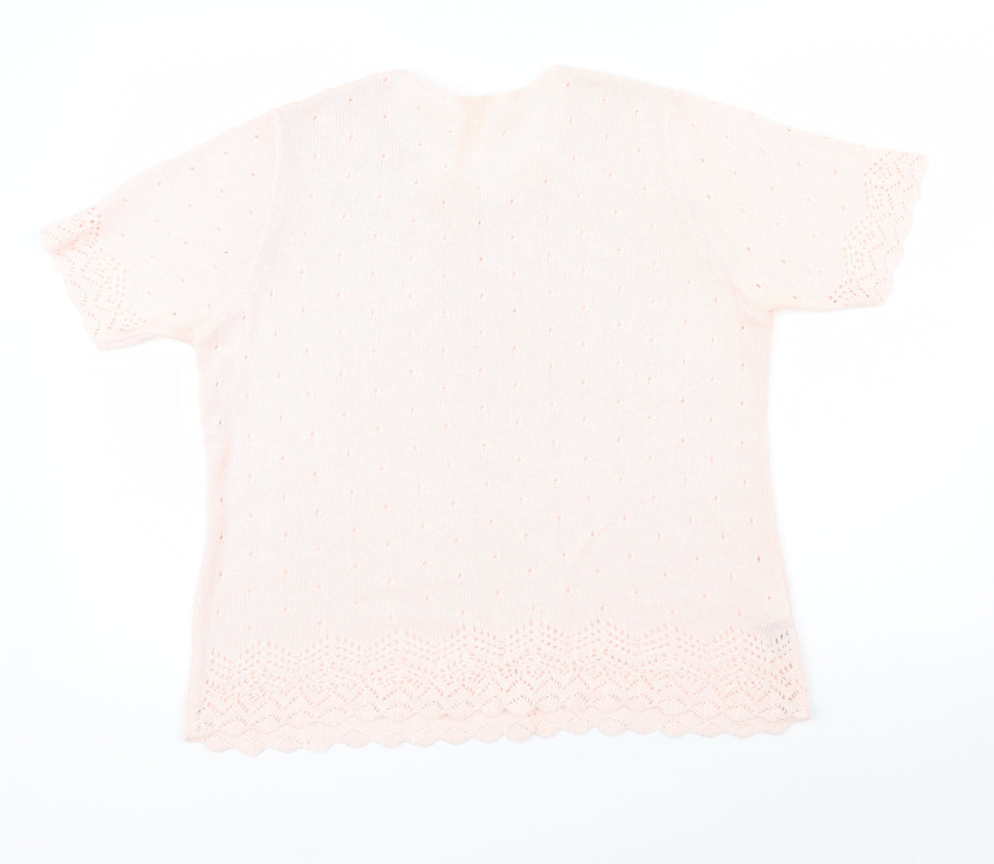 M&S Womens Pink   Pullover Jumper Size 16  - Embroidered