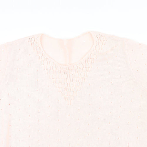 M&S Womens Pink   Pullover Jumper Size 16  - Embroidered
