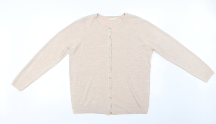 BHS Womens Beige Cardigan Jumper Size 16