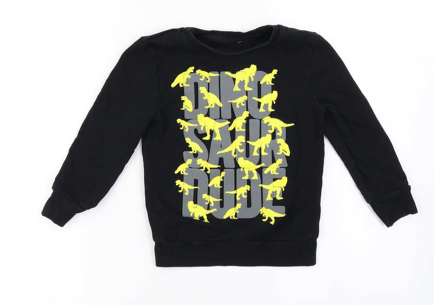 George  Boys Black   Pullover Jumper Size 4-5 Years  - DInosaur