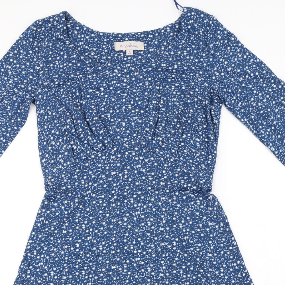 Pepperberry  Womens Blue Floral  A-Line  Size 10