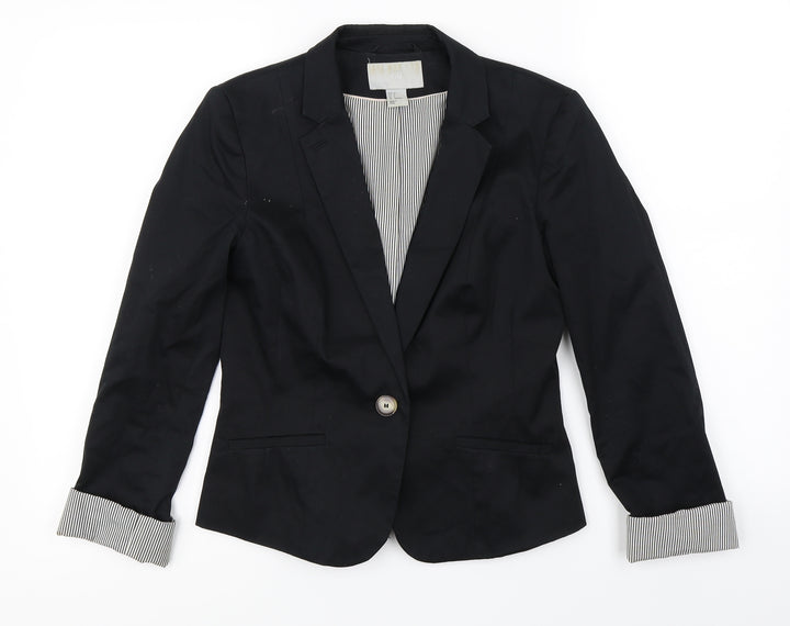 H&M Womens Black Jacket Blazer Size 6