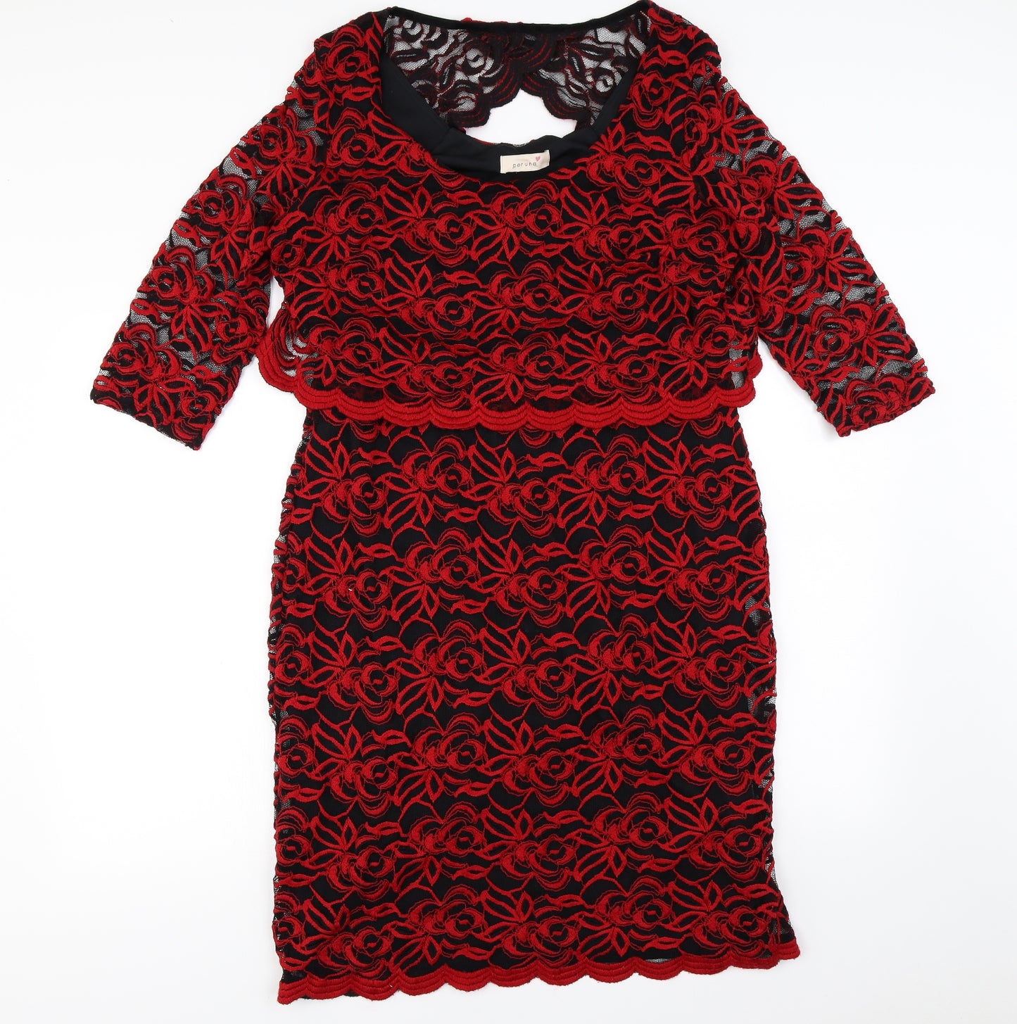 Per Una  Womens Red Floral  A-Line  Size 16