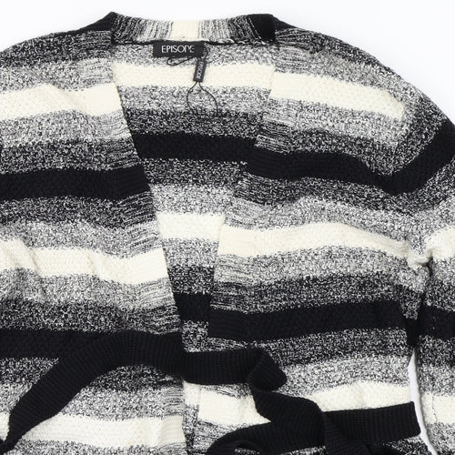 Episode  Womens Black Striped  Cardigan Jumper Size L