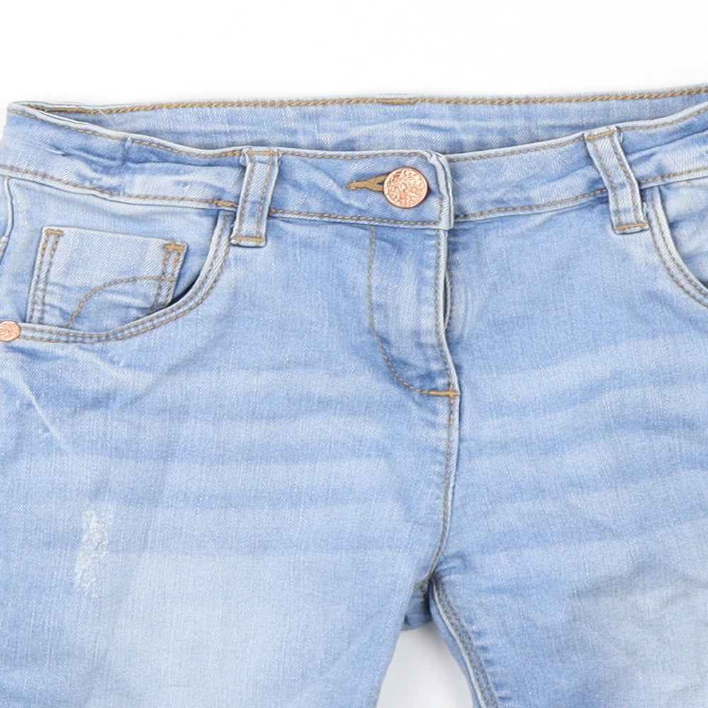 Nutmeg  Girls Blue   Cut-Off Shorts Size 8-9 Years