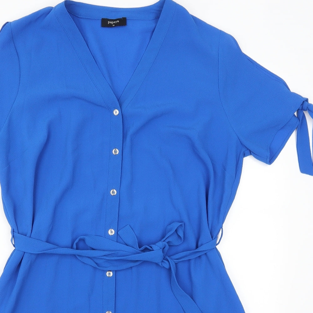 Papaya Womens Blue   Shirt Dress  Size 14
