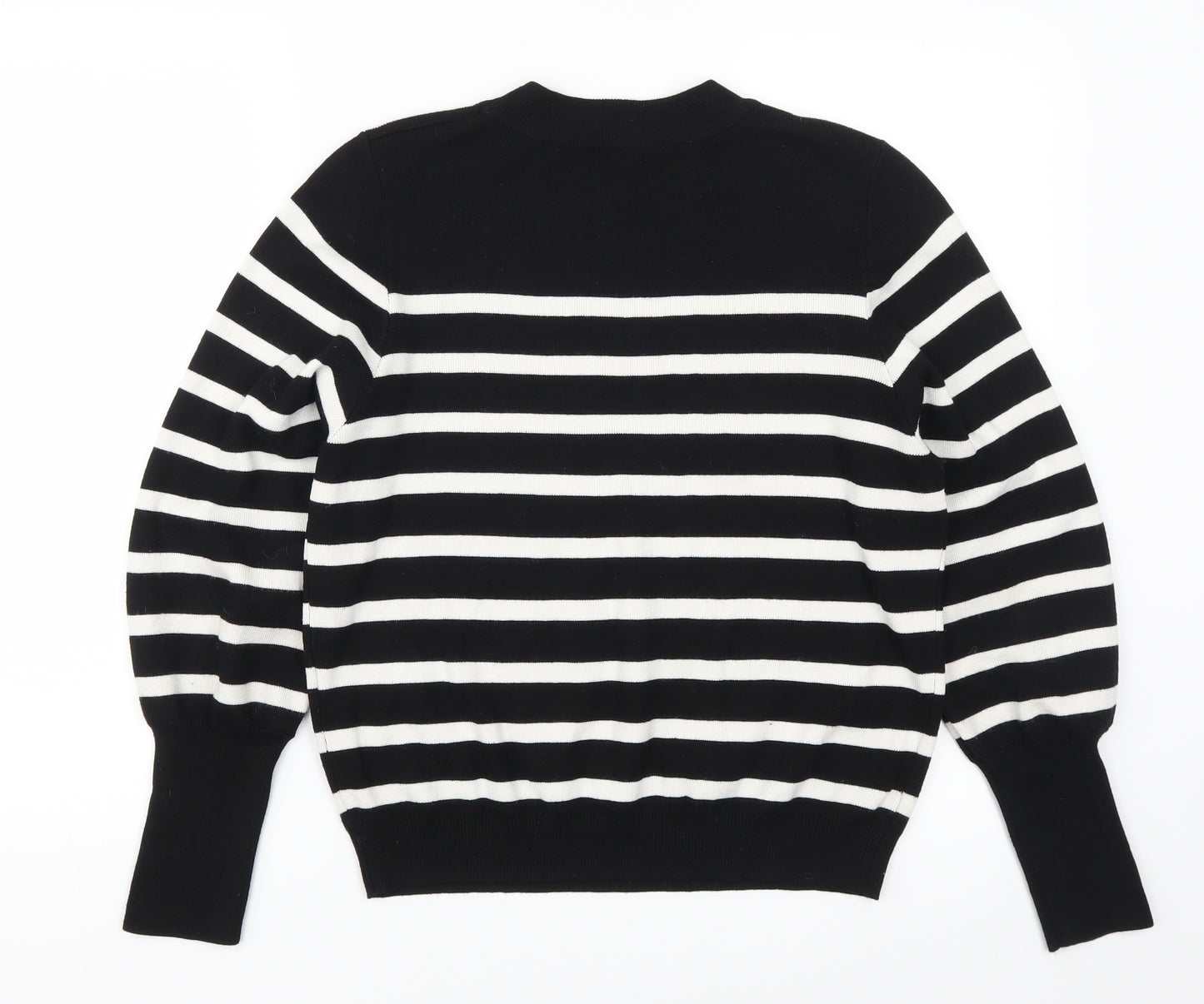 New Look Womens Black Striped  Pullover Jumper Size 14