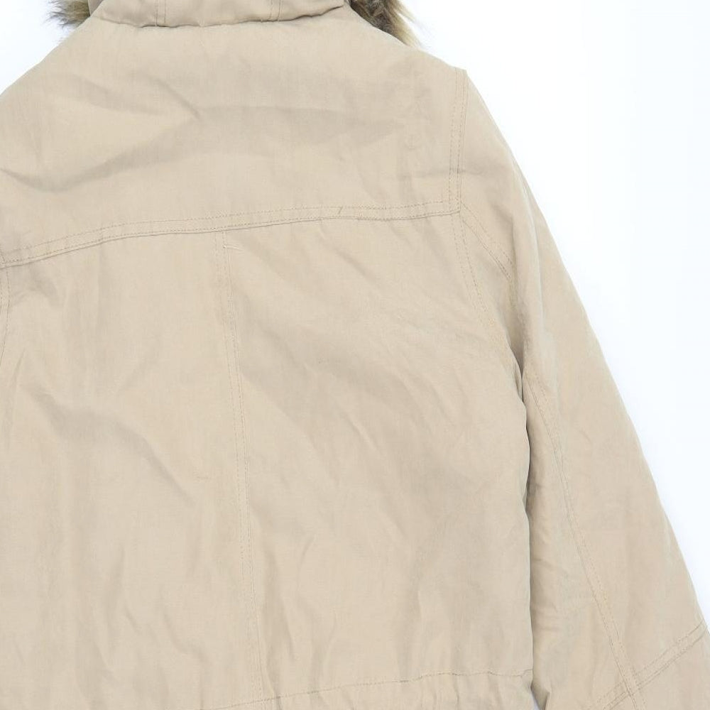 Brave Soul Womens Beige   Parka Coat Size 12