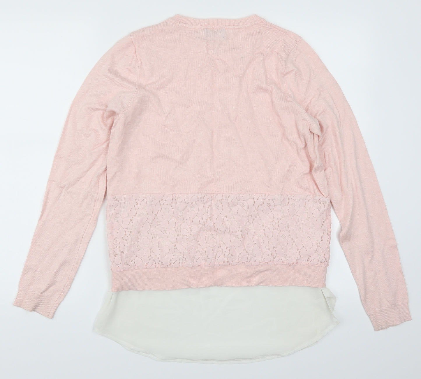 F&F Womens Pink  Lace Pullover Jumper Size 10
