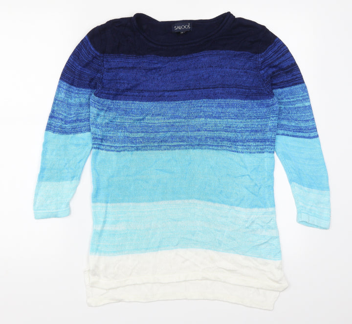 Saloos Womens Blue Striped  Pullover Jumper Size S