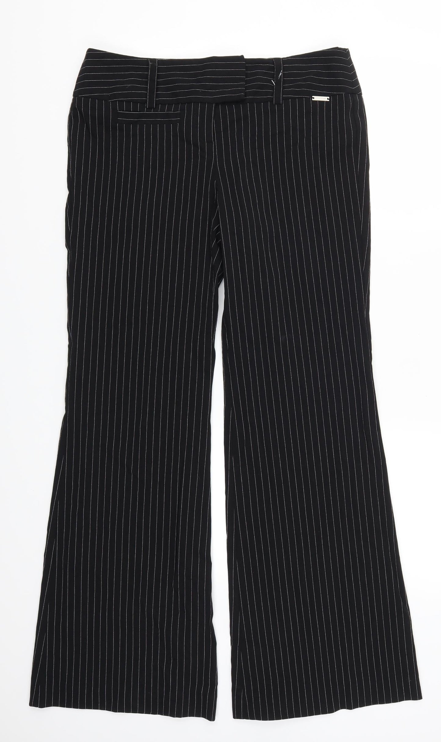 River Island Womens Black Striped  Trousers  Size 14 L31 in