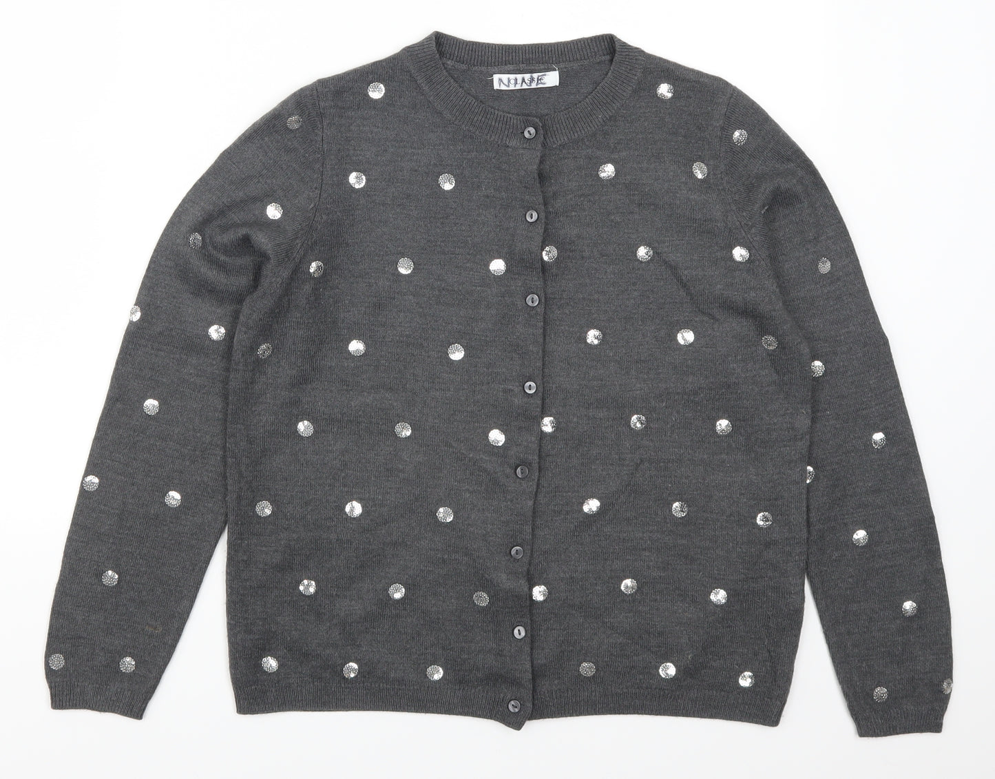 Marks and Spencer Womens Grey Polka Dot  Cardigan Jumper Size 10