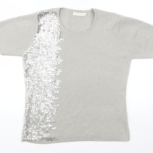 Mica Womens Grey   Basic T-Shirt Size 12