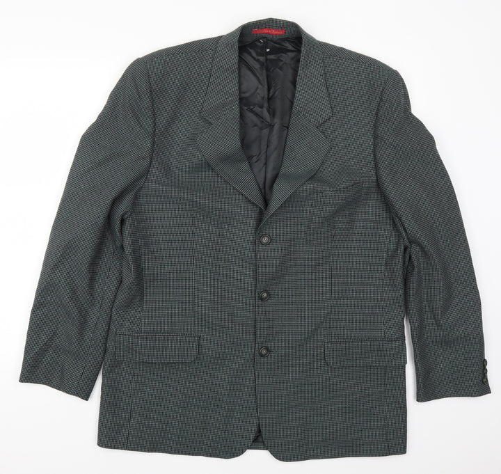 Debenham & Freebody Mens Green Check  Jacket Suit Jacket Size 42