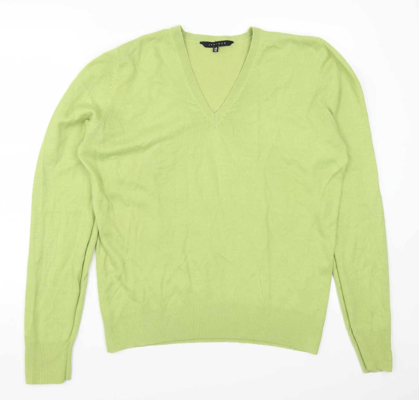 Janique Womens Green   Pullover Jumper Size 14