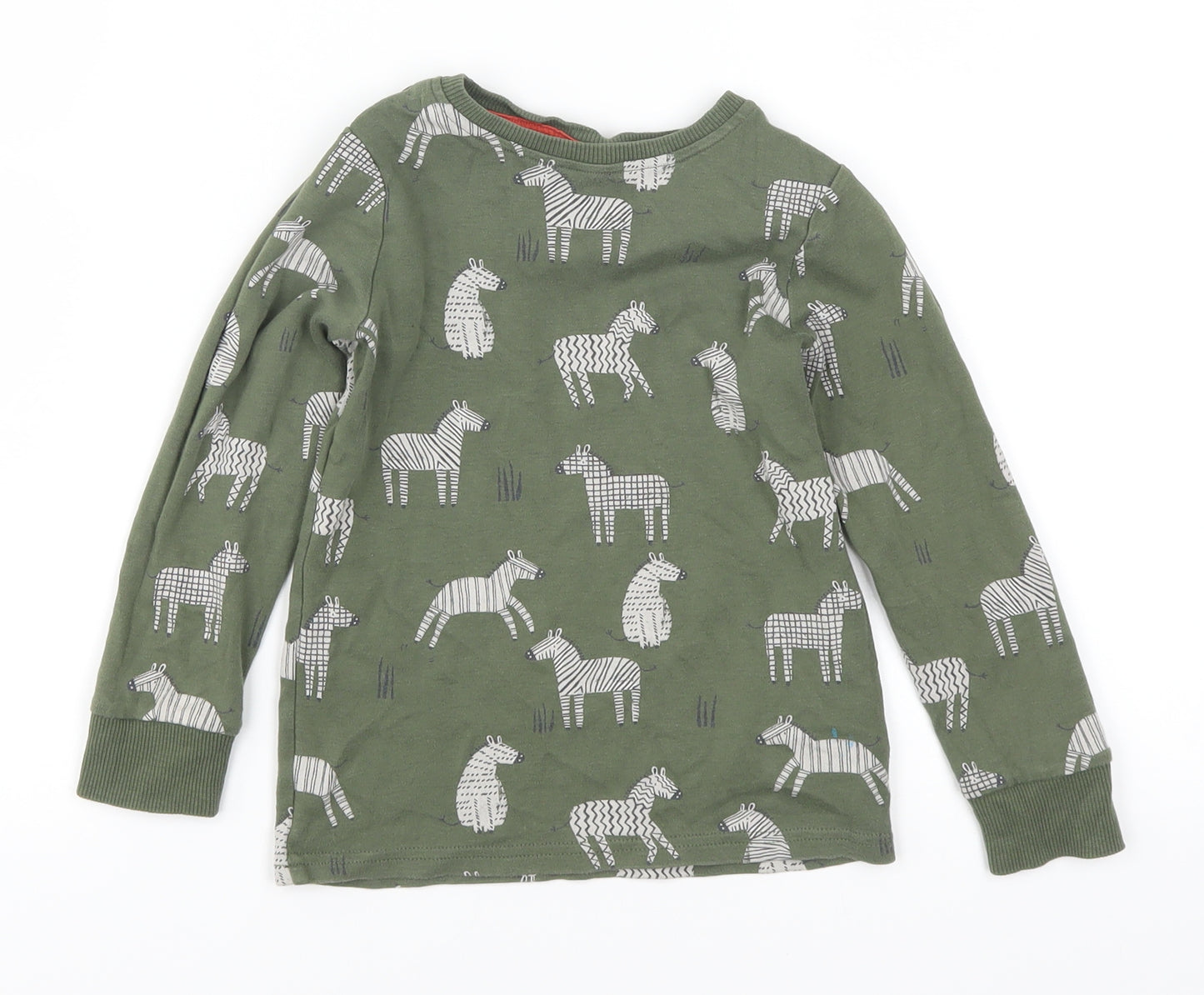 NEXT Boys Green Animal Print  Pullover Sweatshirt Size 4-5 Years  - Zebra