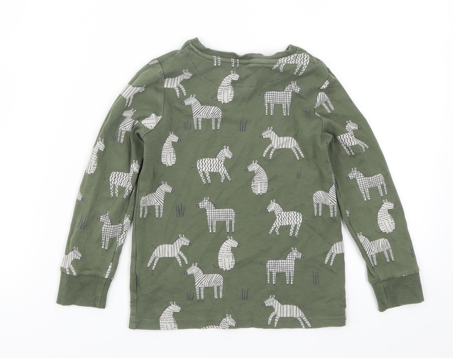 NEXT Boys Green Animal Print  Pullover Sweatshirt Size 4-5 Years  - Zebra