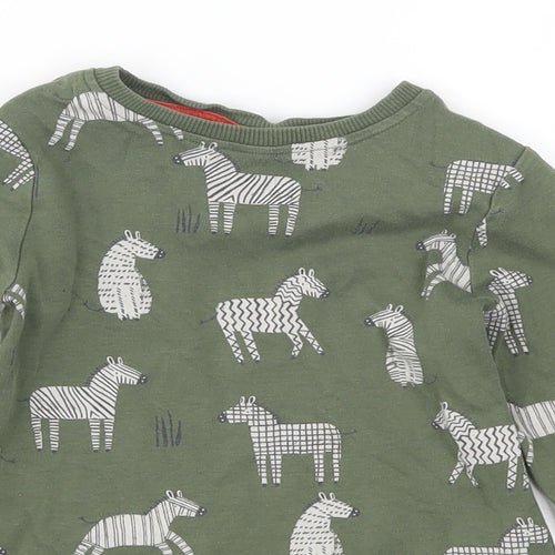 NEXT Boys Green Animal Print  Pullover Sweatshirt Size 4-5 Years  - Zebra