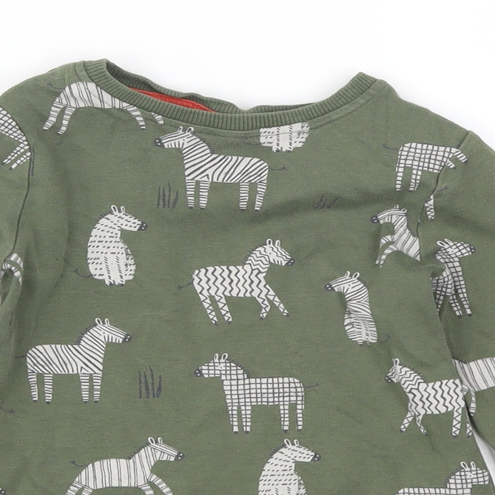 NEXT Boys Green Animal Print  Pullover Sweatshirt Size 4-5 Years  - Zebra
