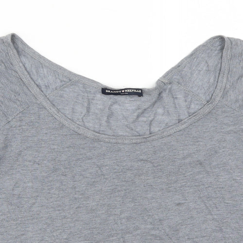 Brandy Melville Womens Grey   Basic T-Shirt One Size